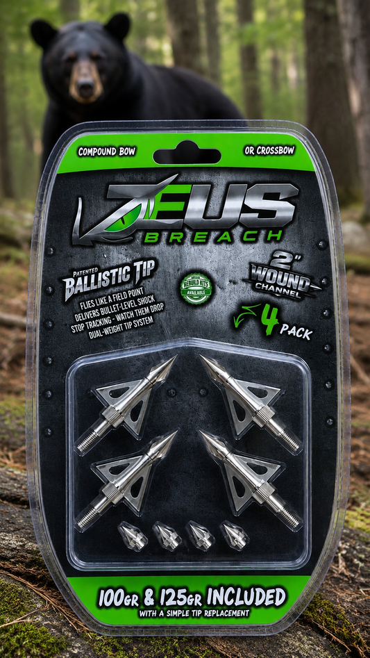 Killz ZEUS BREACH BROADHEADS (4 PACK)-COMES WITH BOTH 100/125 GR TIPS