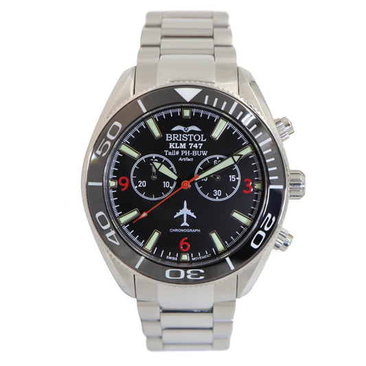 Bristol Aviator Watches 747 Tribute - Stainless Steel, Black Dial - Angler's Pro Tackle & Outdoors