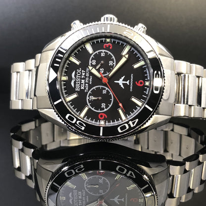Bristol Aviator Watches 747 Tribute - Stainless Steel, Black Dial - Angler's Pro Tackle & Outdoors