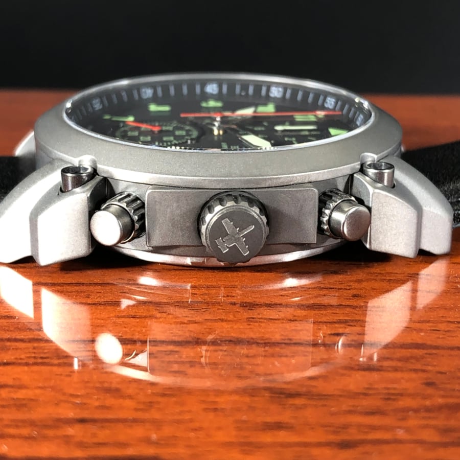 Bristol Aviator Watches A - 10 Thunderbolt Tribute - Gunmetal Finish, Leather Band - Angler's Pro Tackle & Outdoors