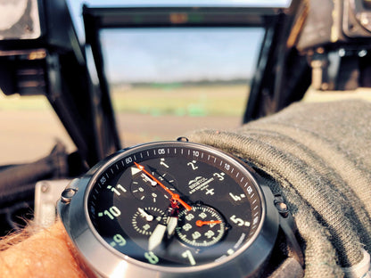 Bristol Aviator Watches A - 10 Thunderbolt Tribute - Gunmetal Finish, Leather Band - Angler's Pro Tackle & Outdoors