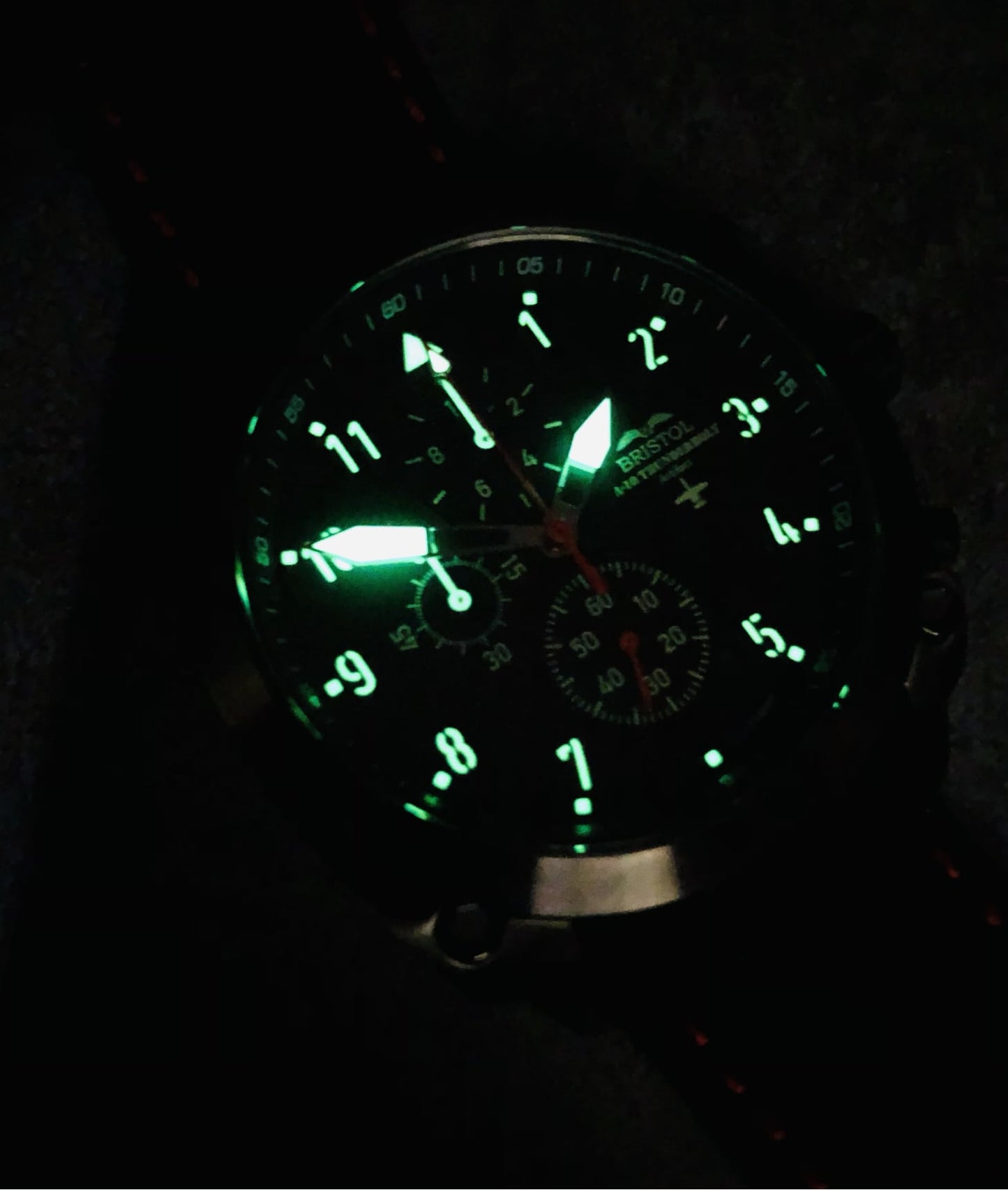 Bristol Aviator Watches A - 10 Thunderbolt Tribute - Gunmetal Finish, Leather Band - Angler's Pro Tackle & Outdoors