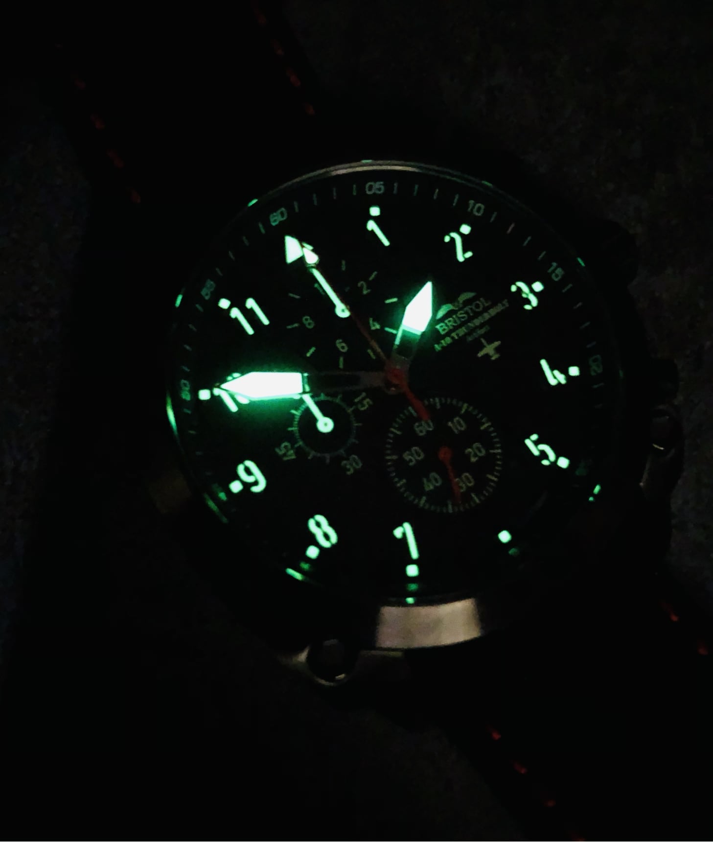 Bristol Aviator Watches A - 10 Thunderbolt Tribute - Gunmetal Finish, Leather Band - Angler's Pro Tackle & Outdoors