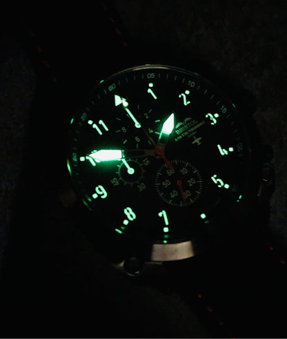 Bristol Aviator Watches A - 10 Thunderbolt Tribute - Gunmetal Finish, Leather Band - Angler's Pro Tackle & Outdoors
