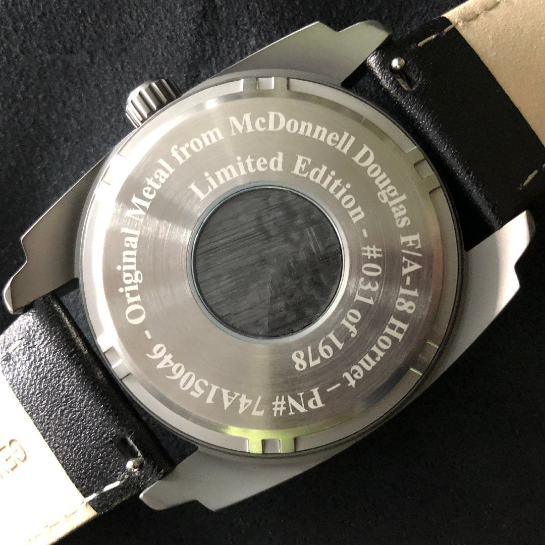 Bristol Aviator Watches F - 18 Hornet Tribute - Gun Metal Finish, Gray Dial, Black Leather Band - Angler's Pro Tackle & Outdoors