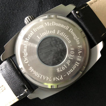 Bristol Aviator Watches F - 18 Hornet Tribute - Gun Metal Finish, Gray Dial, Black Leather Band - Angler's Pro Tackle & Outdoors