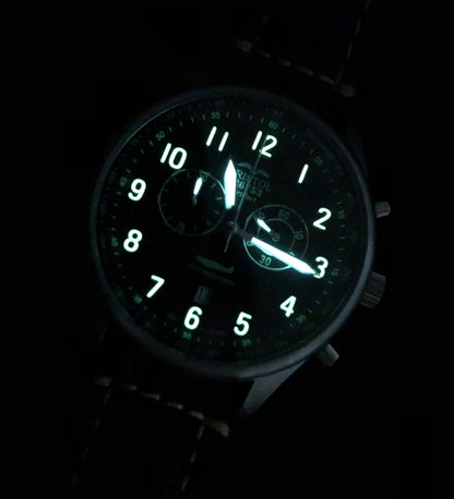 Bristol Aviator Watches R6753 - Our Spitfire R6753 Tribute - Stainless Steel, Brush Finish, Brown Leather Band - Angler's Pro Tackle & Outdoors