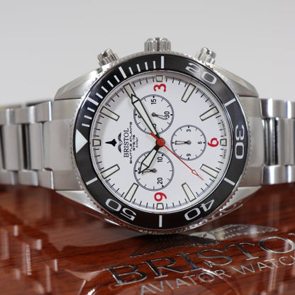 Bristol Aviator Watches Space Shuttle Atlantis Tribute - Stainless Steel, White Dial - Angler's Pro Tackle & Outdoors