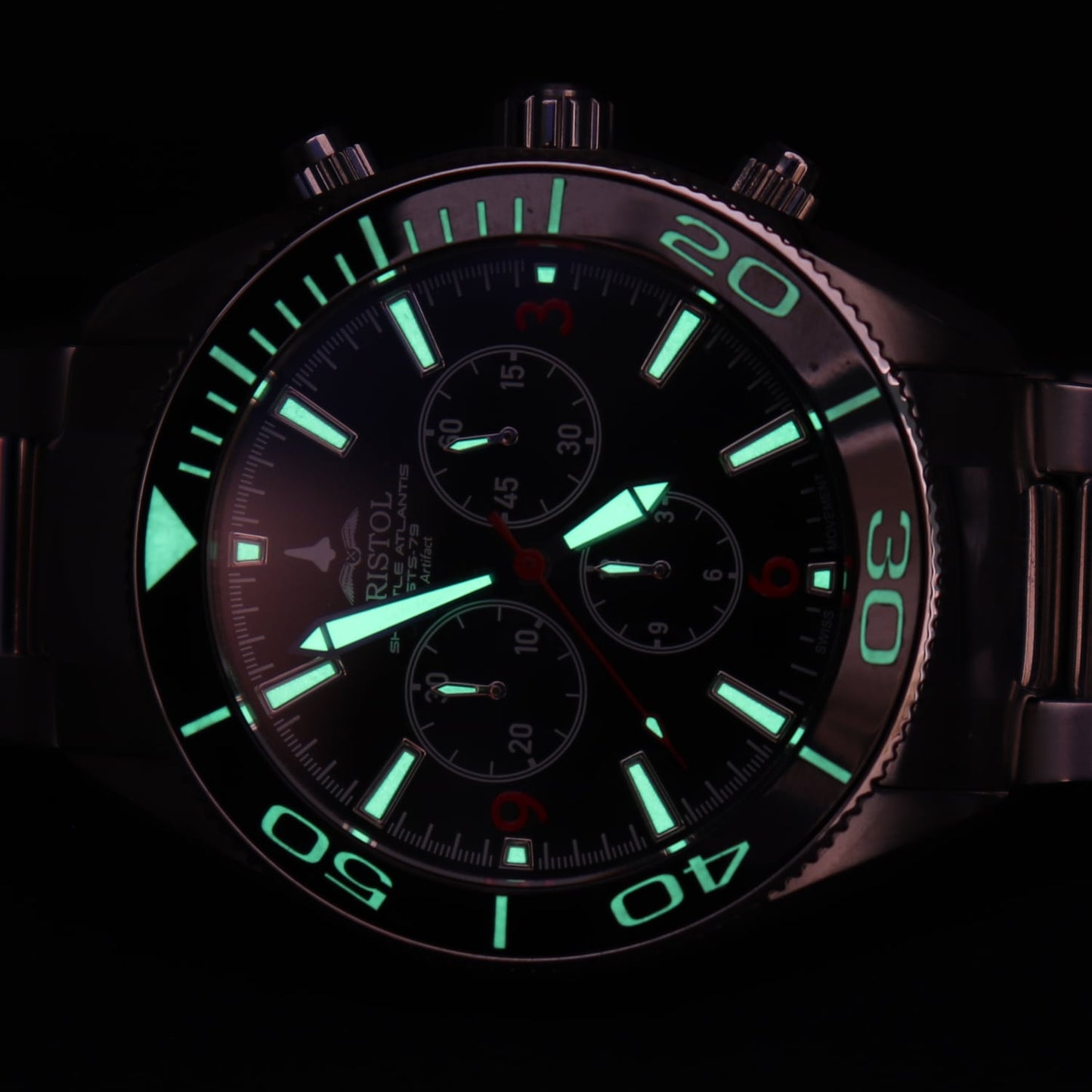Bristol Aviator Watches Space Shuttle Atlantis Tribute - Stainless Steel, White Dial - Angler's Pro Tackle & Outdoors