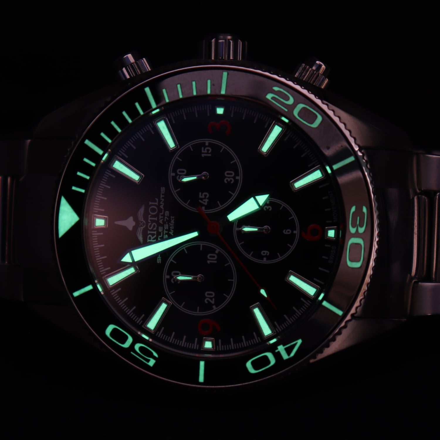 Bristol Aviator Watches Space Shuttle Atlantis Tribute - Stainless Steel, White Dial - Angler's Pro Tackle & Outdoors