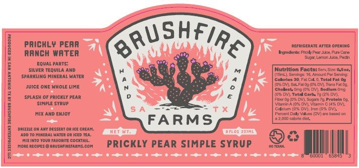Brushfire Farms Prickly Pear Simple Syrup - Angler's Pro Tackle & Outdoors