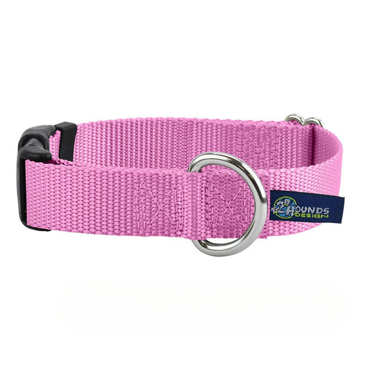2 Hounds Design 5/8″ and 1″ Rose Pink Nylon Dog Collar