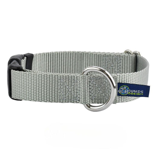2 Hounds Design 5/8″ and 1″ Silver Nylon Dog Collar