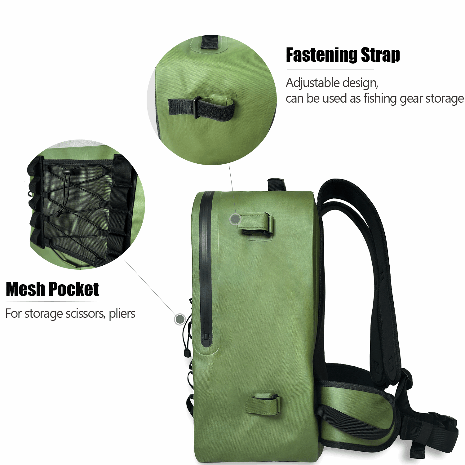 Buffalo Gear 27QT Waterproof Fishing Backpack with Rod Holder - Angler's Pro Tackle & Outdoors