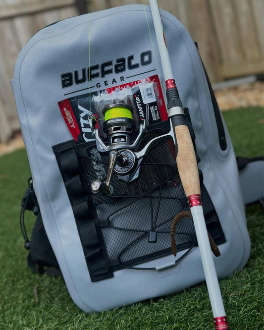 Buffalo Gear 27QT Waterproof Fishing Backpack with Rod Holder - Angler's Pro Tackle & Outdoors