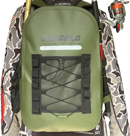 Buffalo Gear 27QT Waterproof Fishing Backpack with Rod Holder - Angler's Pro Tackle & Outdoors