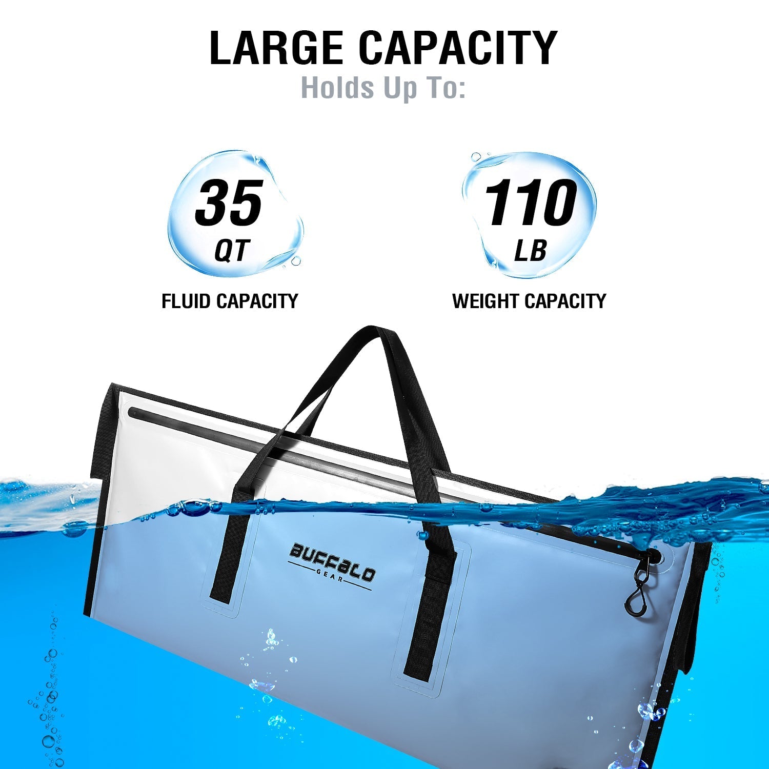 Buffalo Gear 40x18'' Fish Cooler Bag With Waterproof Zipper - Angler's Pro Tackle & Outdoors