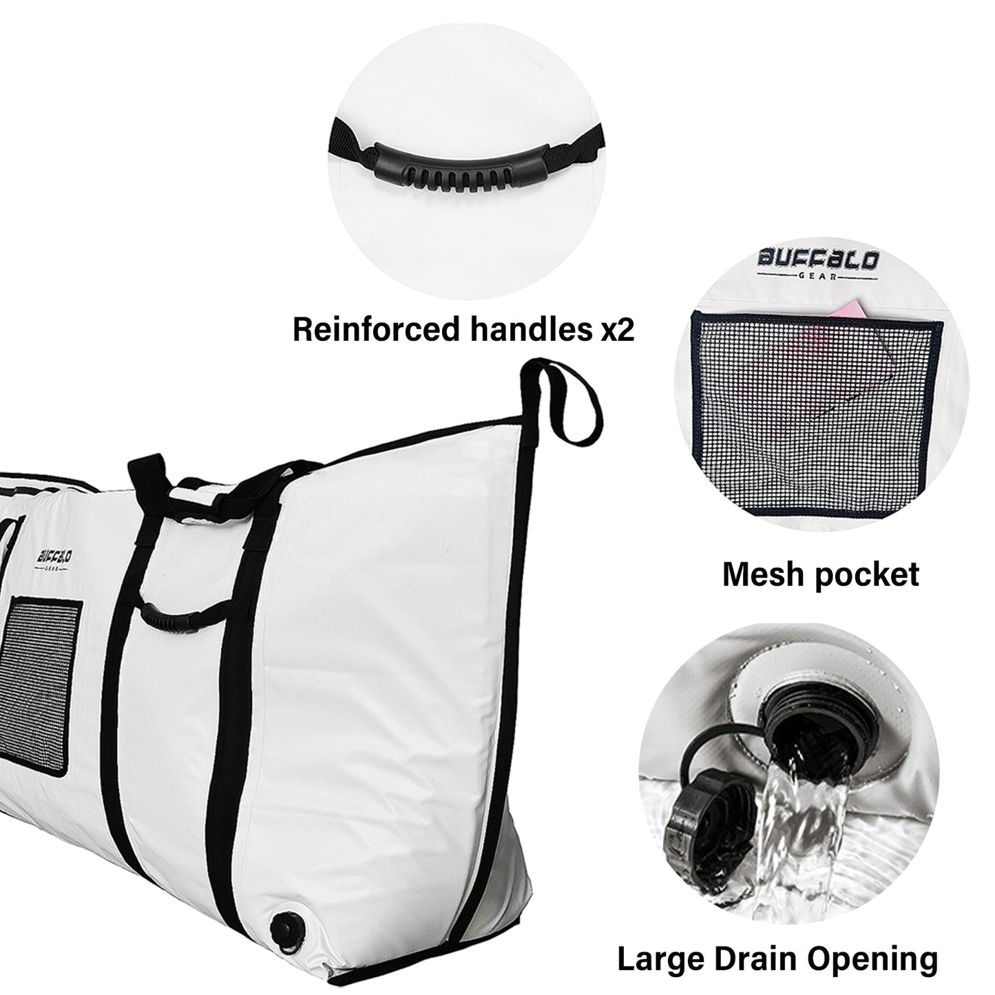 Buffalo Gear 60x20'' Fish Cooler Bag With YKK Zipper, Flat Bottom - Angler's Pro Tackle & Outdoors