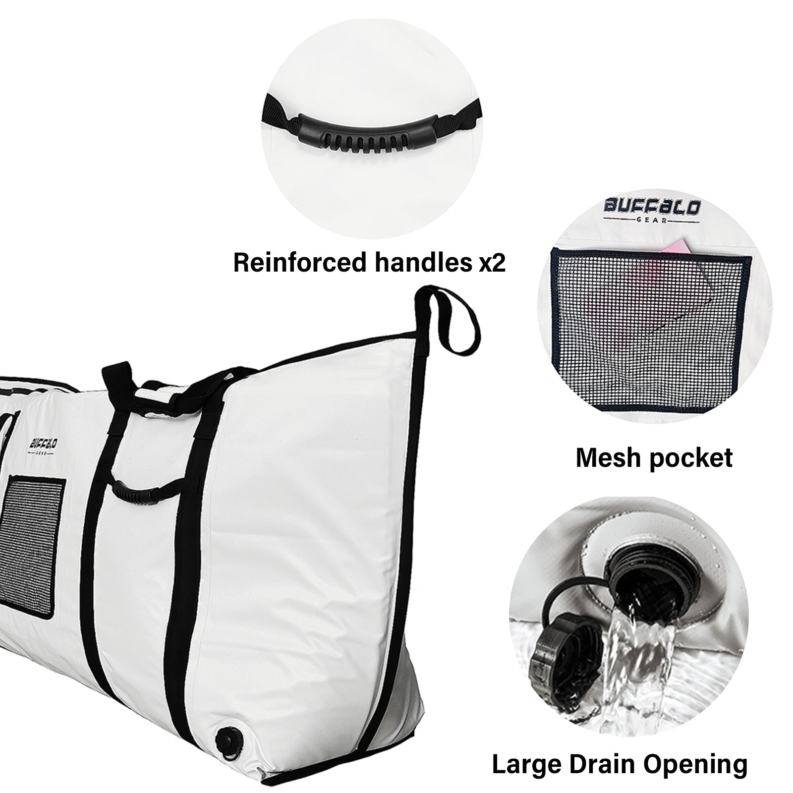 Buffalo Gear 60x20'' Fish Cooler Bag With YKK Zipper, Flat Bottom - Angler's Pro Tackle & Outdoors