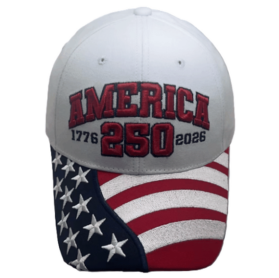 Steadfast American America 250th Anniversary Cap – American Flag Bill | Patriotic Cotton Twill Hat