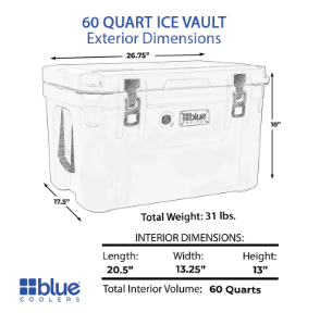 Caddis Sports 60 Quart Ice Vault Roto - Molded Cooler - Angler's Pro Tackle & Outdoors