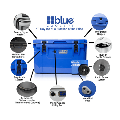 Caddis Sports 60 Quart Ice Vault Roto - Molded Cooler with Wheels - Angler's Pro Tackle & Outdoors