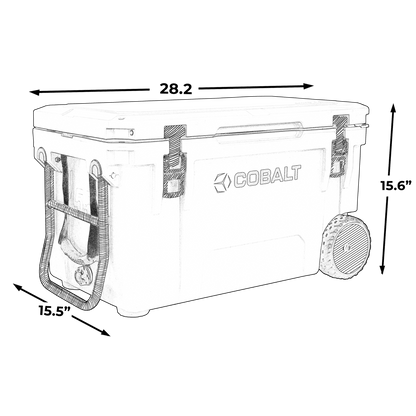 Caddis Sports Cobalt 55 Quart with Wheels Roto - Molded Super Cooler - Angler's Pro Tackle & Outdoors