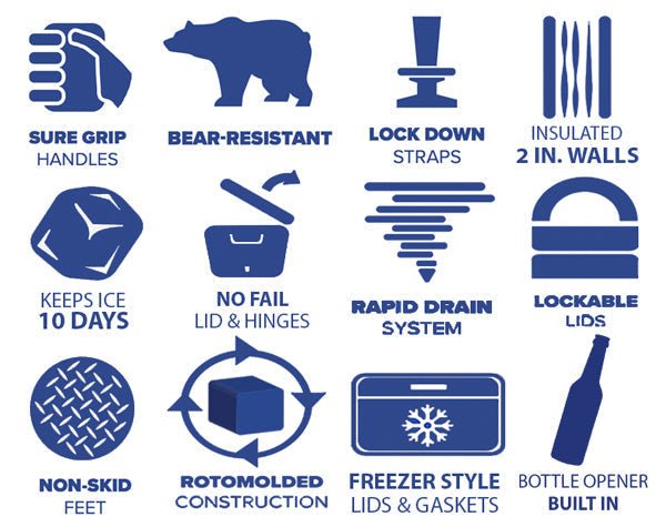 Caddis Sports Cobalt 55 Quart with Wheels Roto - Molded Super Cooler - Angler's Pro Tackle & Outdoors