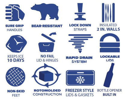 Caddis Sports Cobalt 55 Quart with Wheels Roto - Molded Super Cooler - Angler's Pro Tackle & Outdoors