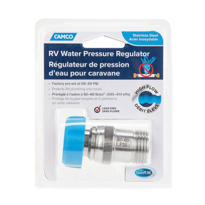 Camco 40054 50 to 60 PSI RV Durable Stainless Steel Water Pressure Regulator - Angler's Pro Tackle & Outdoors