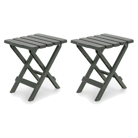 Camco Adirondack Outdoor Camping Small Plastic Folding Side Table, Sage (2 Pack) - Angler's Pro Tackle & Outdoors