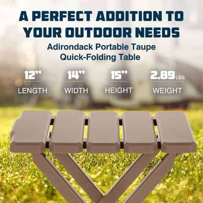 Camco Adirondack Portable Outdoor Camping Plastic Folding Side Table, Taupe - Angler's Pro Tackle & Outdoors