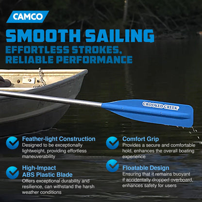 Camco CROOKED CREEK 7' Lightweight Synthetic Boat Oar with Comfort Grip, Blue - Angler's Pro Tackle & Outdoors