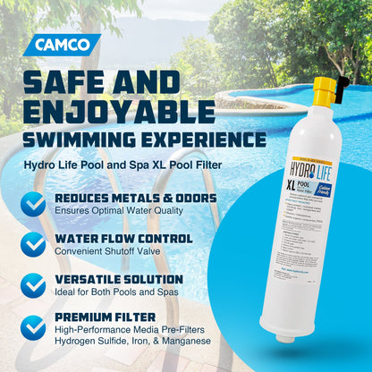 Camco Hydro Life Pool and Spa Filter with Shutoff Valve and Pre Filters Stain - Angler's Pro Tackle & Outdoors