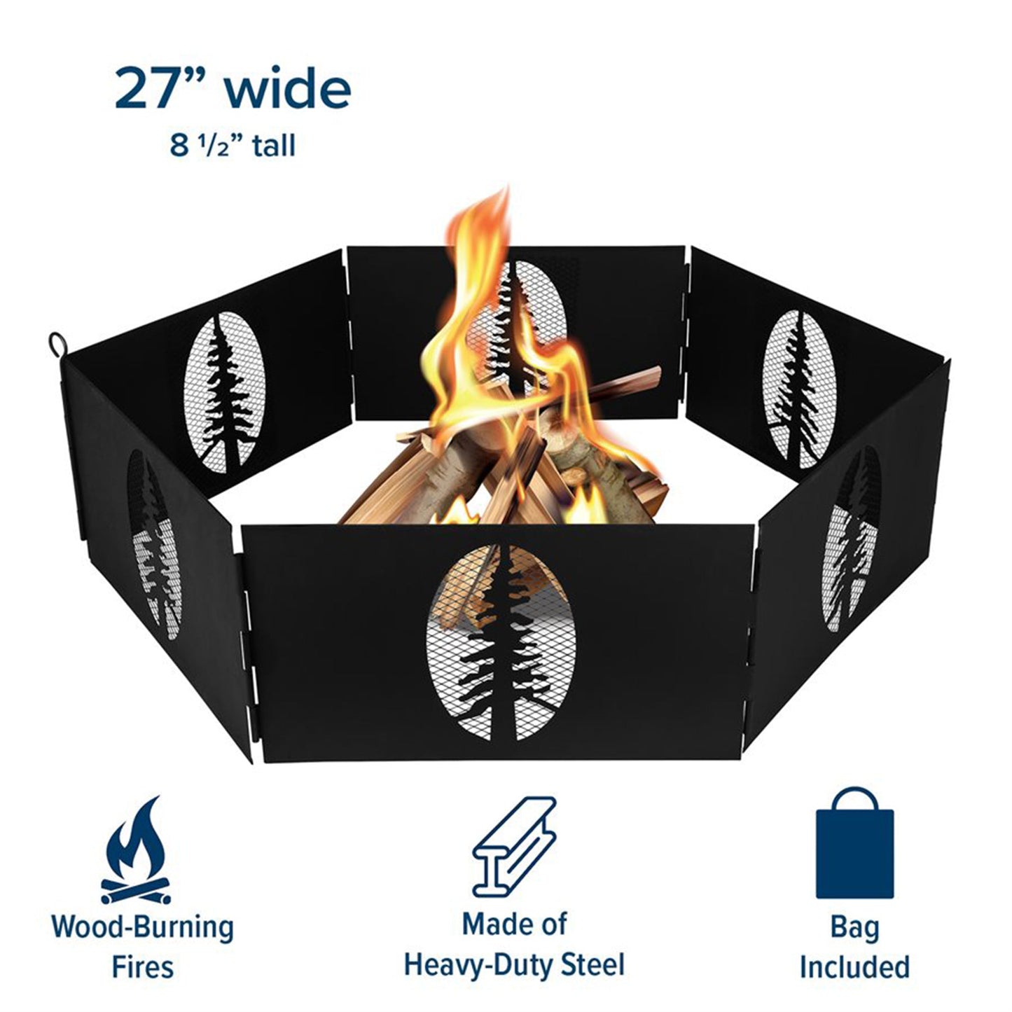 Camco Portable 27 x 8.5" Outdoor Campfire Ring with Bag for Wood Burning Fires - Angler's Pro Tackle & Outdoors