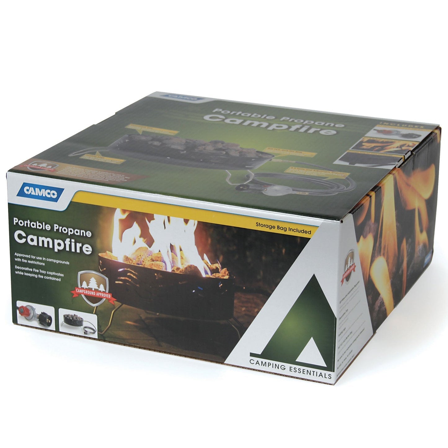 Camco Portable Campfire Outdoor Propane Heater Fire Pit with Lava Rocks, Black - Angler's Pro Tackle & Outdoors