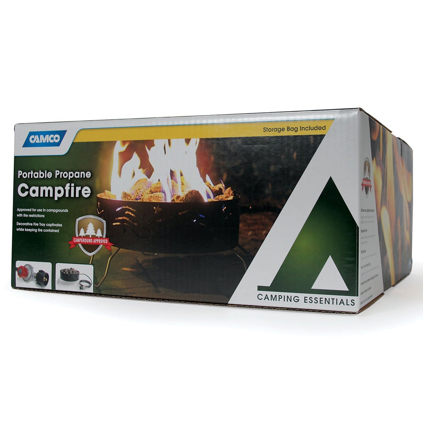 Camco Portable Campfire Outdoor Propane Heater Fire Pit with Lava Rocks, Black - Angler's Pro Tackle & Outdoors