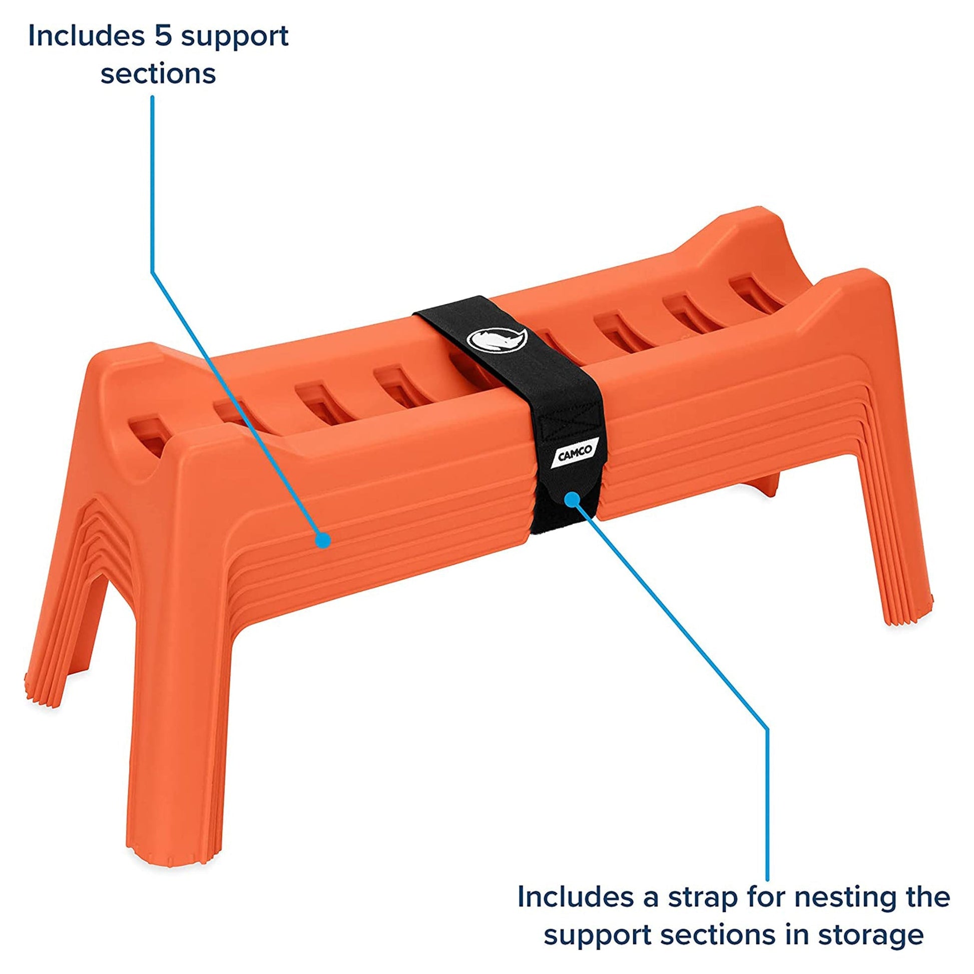 Camco Rhino Nesting RV Sewer Hose Support Kit for Stable Drainage, (Set of 5) - Angler's Pro Tackle & Outdoors