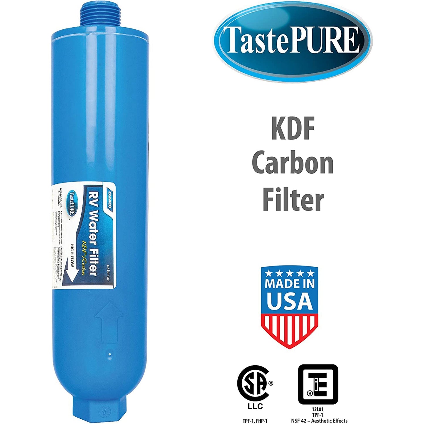 Camco TastePURE 20 Micron Camper RV Water Filter w/GAC & KDF Filtration (4 - Pack) - Angler's Pro Tackle & Outdoors