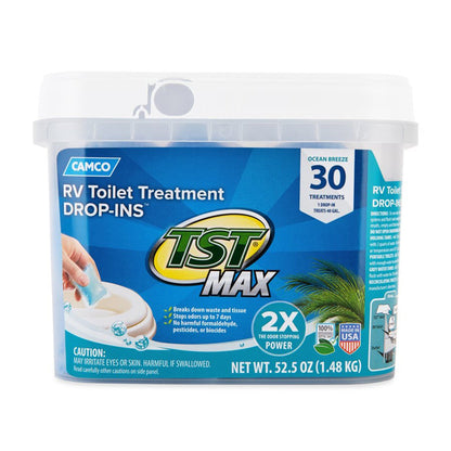 Camco TST MAX 30 Drop - Ins RV Toilet Waste Odor Treatment, Ocean Breeze Scent - Angler's Pro Tackle & Outdoors