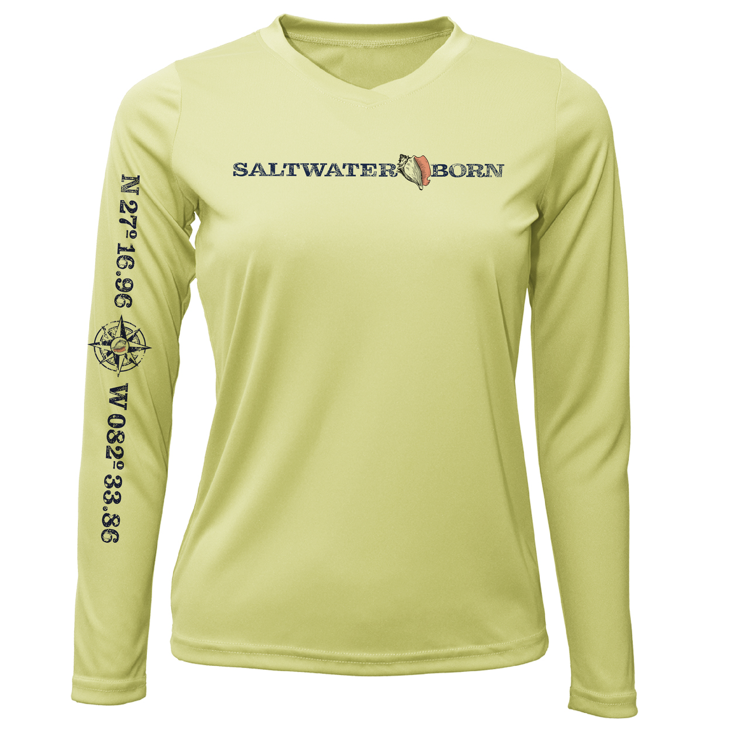 Saltwater Born Siesta Key Saltwater Born Linear Logo Long Sleeve UPF 50+ Dry-Fit Shirt