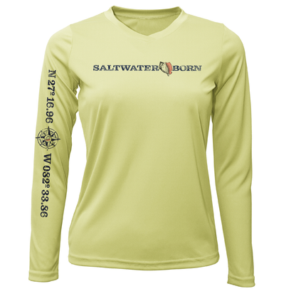 Saltwater Born Siesta Key Saltwater Born Linear Logo Long Sleeve UPF 50+ Dry-Fit Shirt