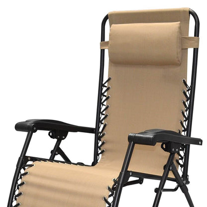 Caravan Canopy Infinity Zero Gravity Steel Frame Patio Deck Chair, Beige (Pair) - Angler's Pro Tackle & Outdoors