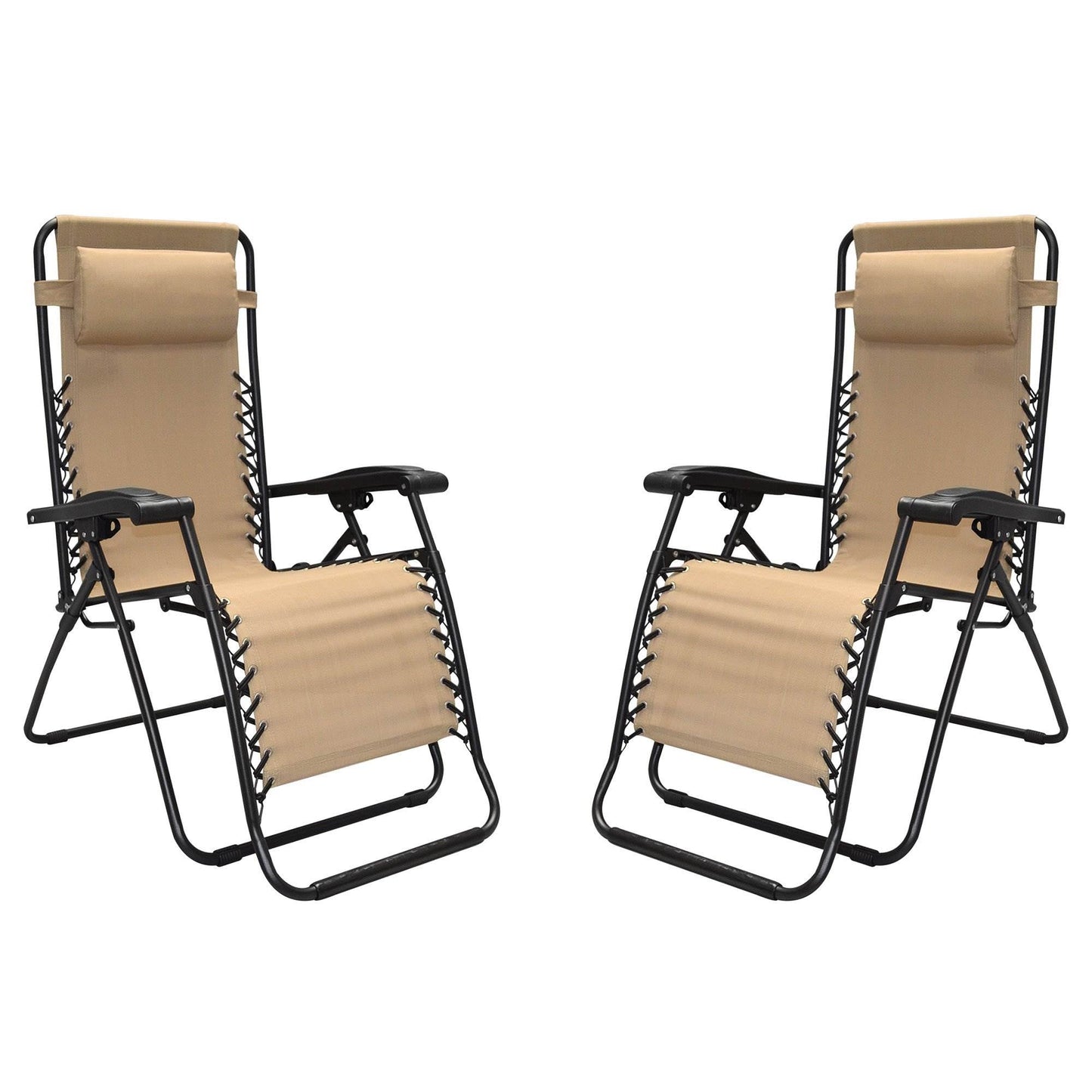 Caravan Canopy Infinity Zero Gravity Steel Frame Patio Deck Chair, Beige (Pair) - Angler's Pro Tackle & Outdoors