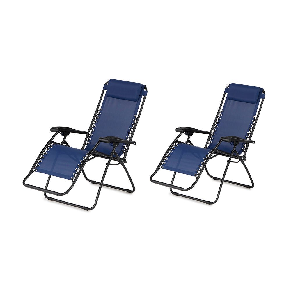 Caravan Canopy Infinity Zero Gravity Steel Frame Patio Deck Chair, Blue (2 Pack) - Angler's Pro Tackle & Outdoors