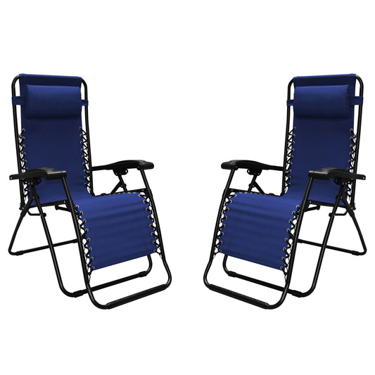 Caravan Canopy Infinity Zero Gravity Steel Frame Patio Deck Chair, Blue (4 Pack) - Angler's Pro Tackle & Outdoors