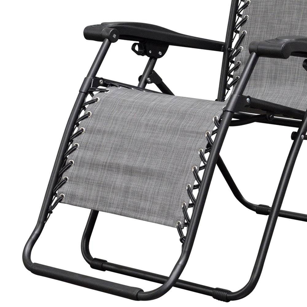 Caravan Canopy Infinity Zero Gravity Steel Frame Patio Deck Chair, Grey (Pair) - Angler's Pro Tackle & Outdoors