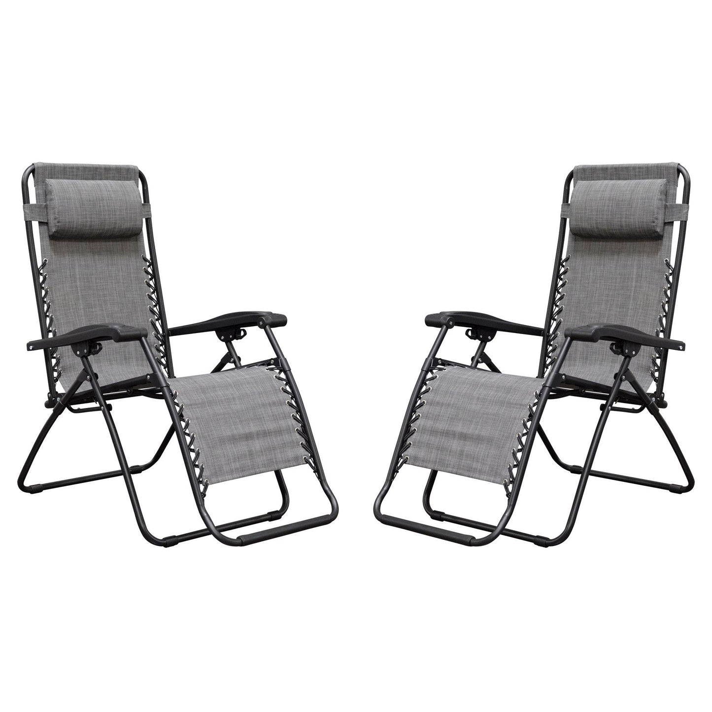 Caravan Canopy Infinity Zero Gravity Steel Frame Patio Deck Chair, Grey (Pair) - Angler's Pro Tackle & Outdoors