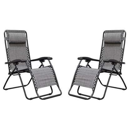 Caravan Canopy Infinity Zero Gravity Steel Frame Patio Deck Chair, Grey (Pair) - Angler's Pro Tackle & Outdoors