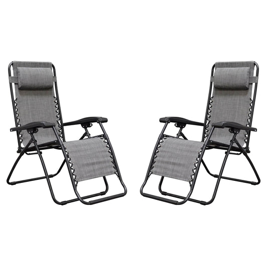 Caravan Canopy Infinity Zero Gravity Steel Frame Patio Deck Chair, Grey (Pair) - Angler's Pro Tackle & Outdoors